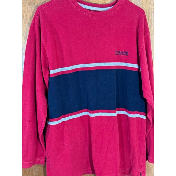 Vintage Chaps Ralph Lauren Long‎ Sleeve Shirt Red Large L - Picture 4 of 11